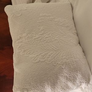2 white cotton standard  pillow shams